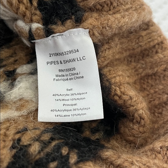 Veronica Beard Brown and Black Patterned Turtleneck Sweater - Picture 5 of 8